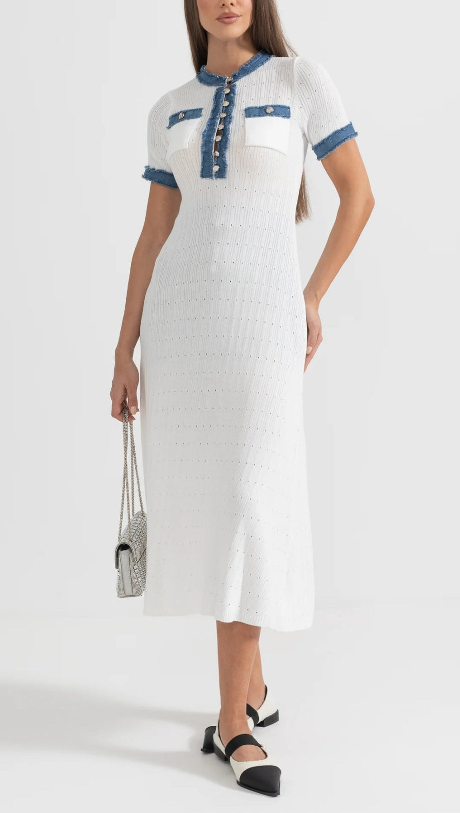RIBBED KNIT MIDI DRESS