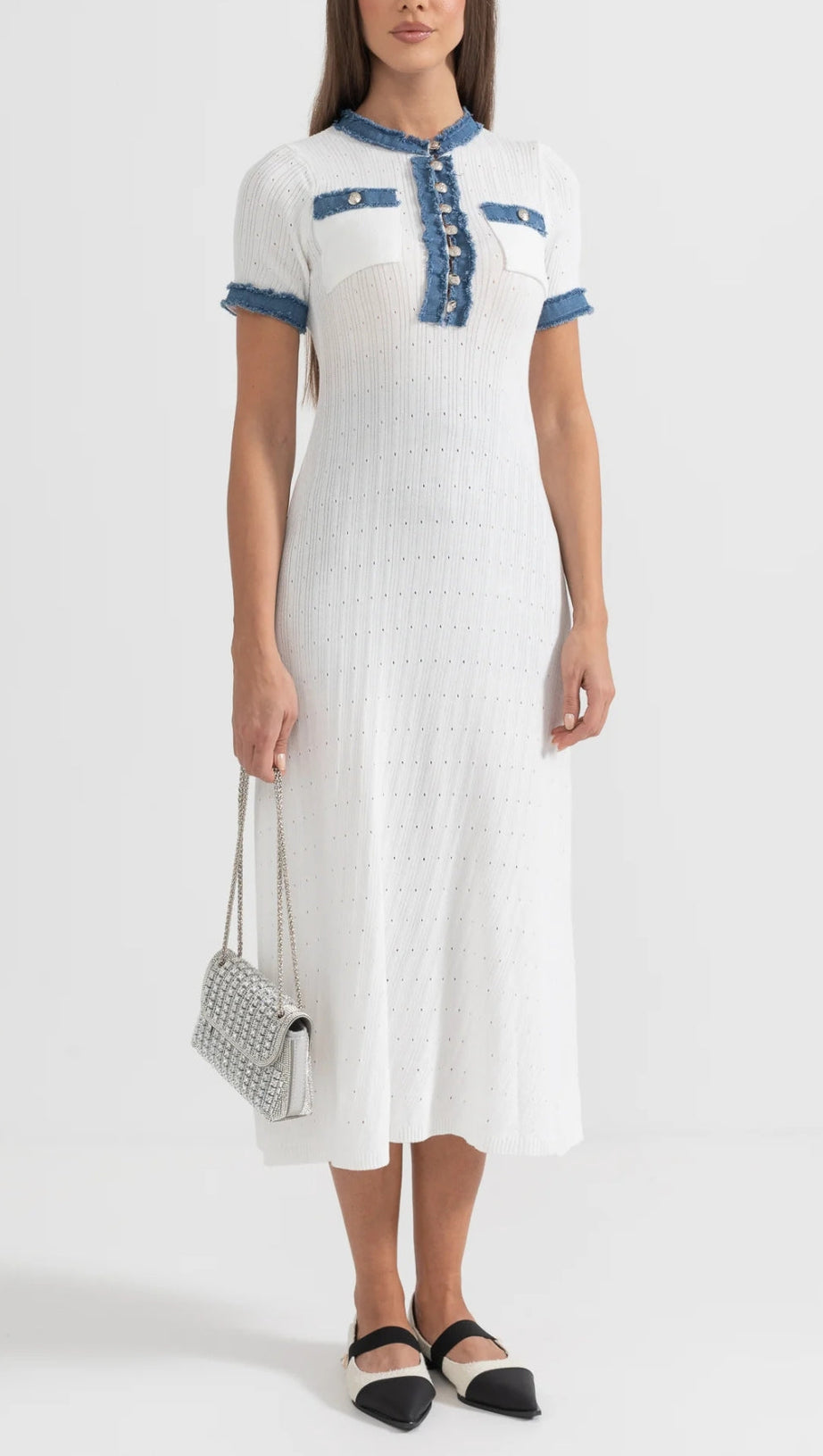 RIBBED KNIT MIDI DRESS