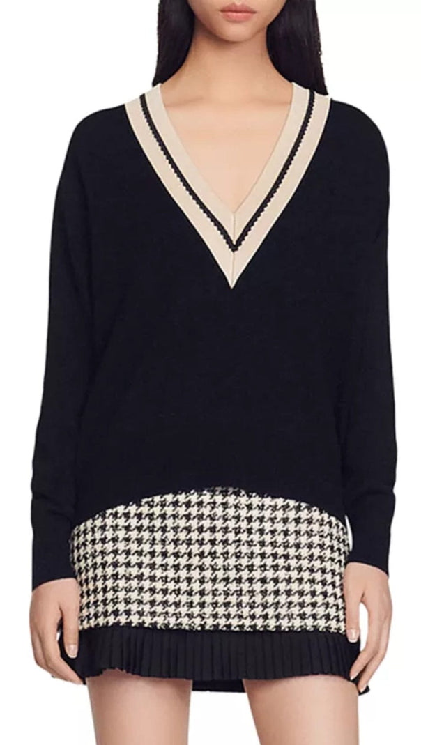 BRIDGET PULLOVER MIT V-AUSSCHNITT 