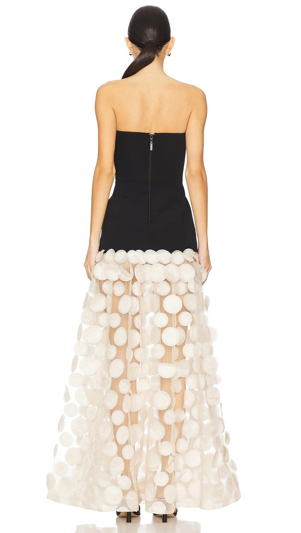 AIIZIE STRAPLESS A LINE MAXI DRESS APRICOT - product image