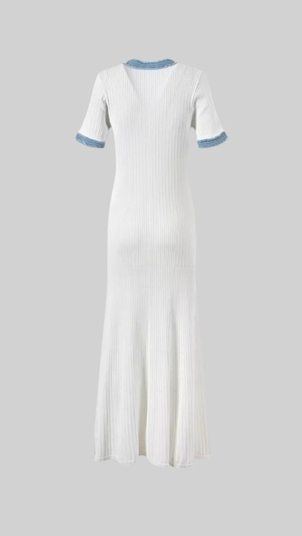 ABITO MIDI IN MAGLIA A COSTINE