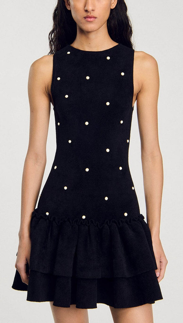 AIIZIE EMMA EMBELLISHED VELVET KNIT DRESS - product image