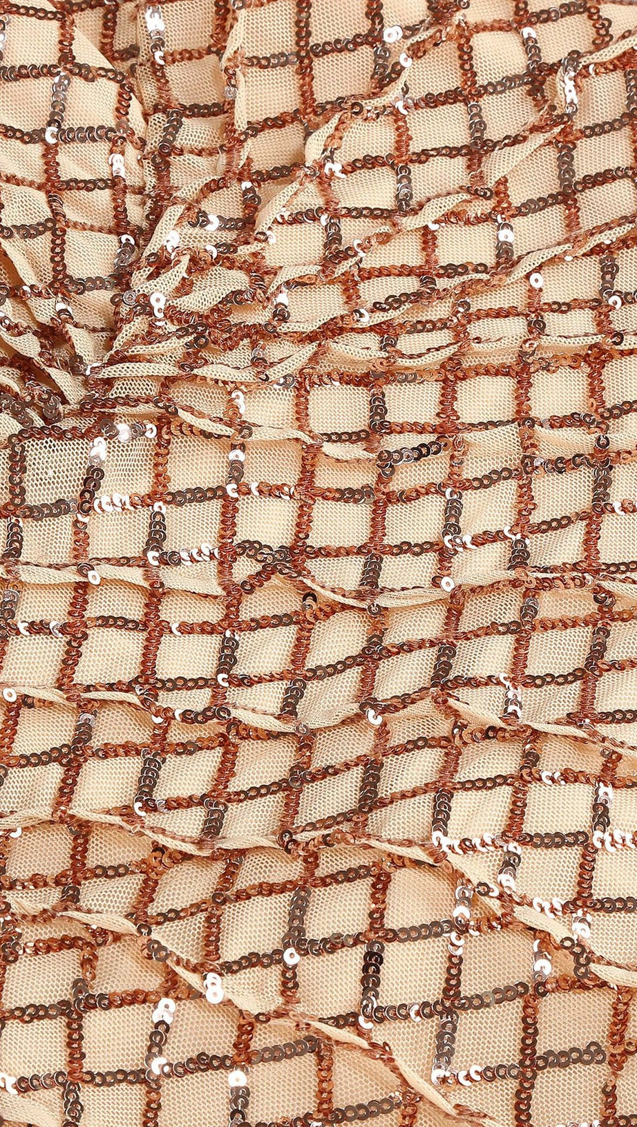 Off-Shoulder-Kleid mit seitlichen Schlitzen im Fischgrätenmuster