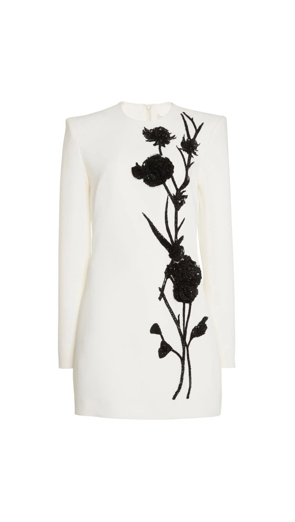 AIIZIE VENUS FLORAL EMBROIDERY BEAD MINI DRESS - product image