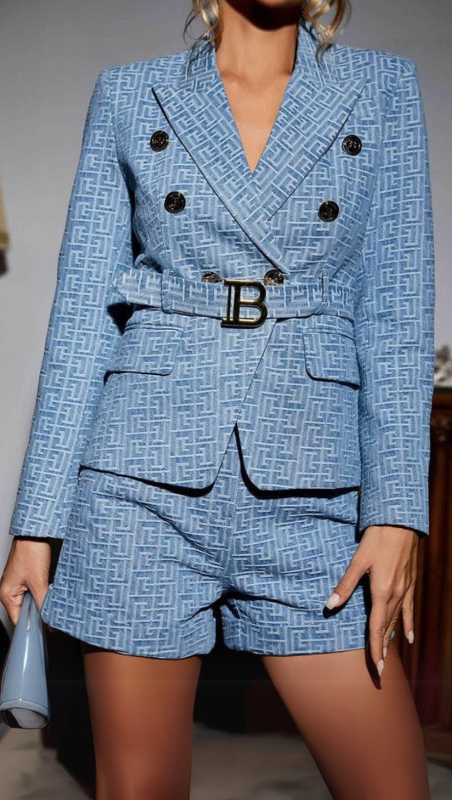 RESHMA JACQUARD BUTTON JACKET