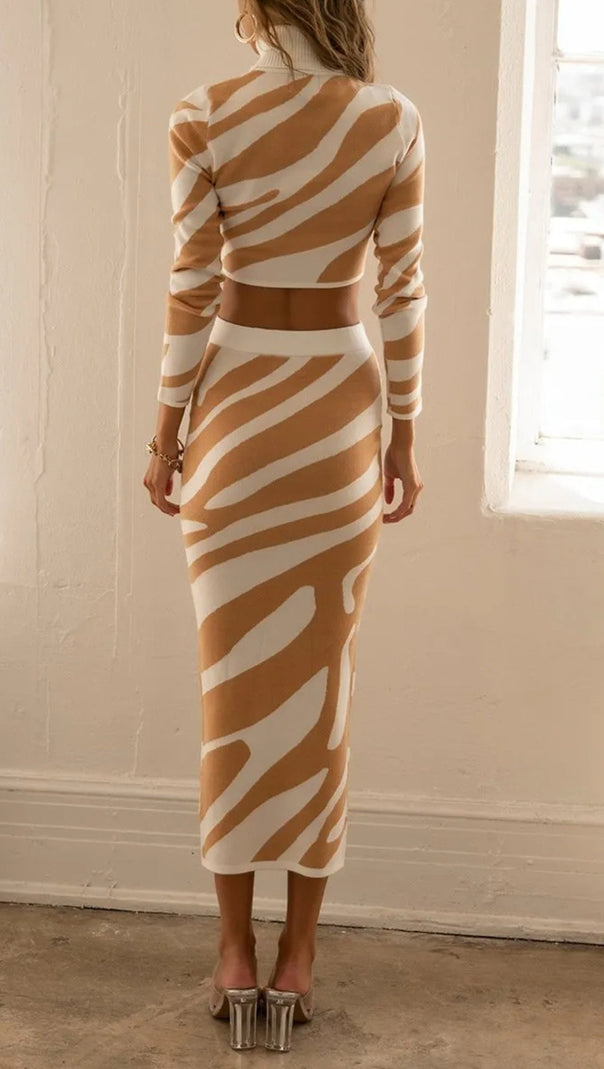 AIIZIE LENA ZEBRA PRINT KNIT SET - product image