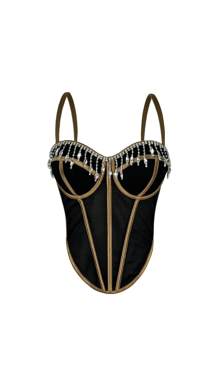 Jemima Red Diamante Corset Top | Sparkling Glamour Bustier