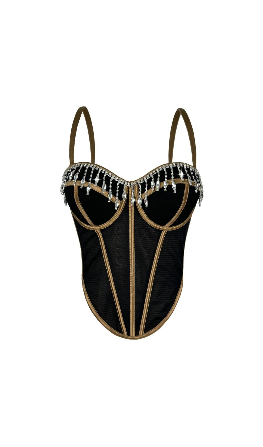 Jemima Red Diamante Corset Top | Sparkling Glamour Bustier