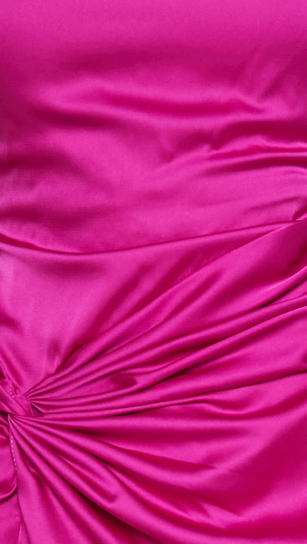 AIIZIE TWIST DETAIL MIDI DRESS IN FUCHSIA - product image