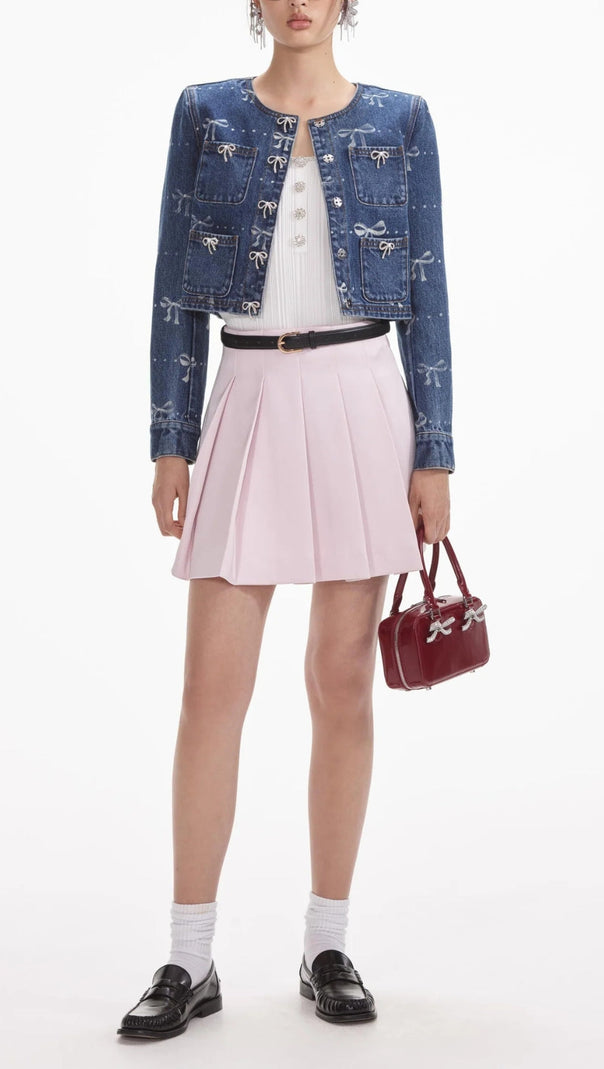 AIIZIE BOW PRINT DENIM JACKET - product image