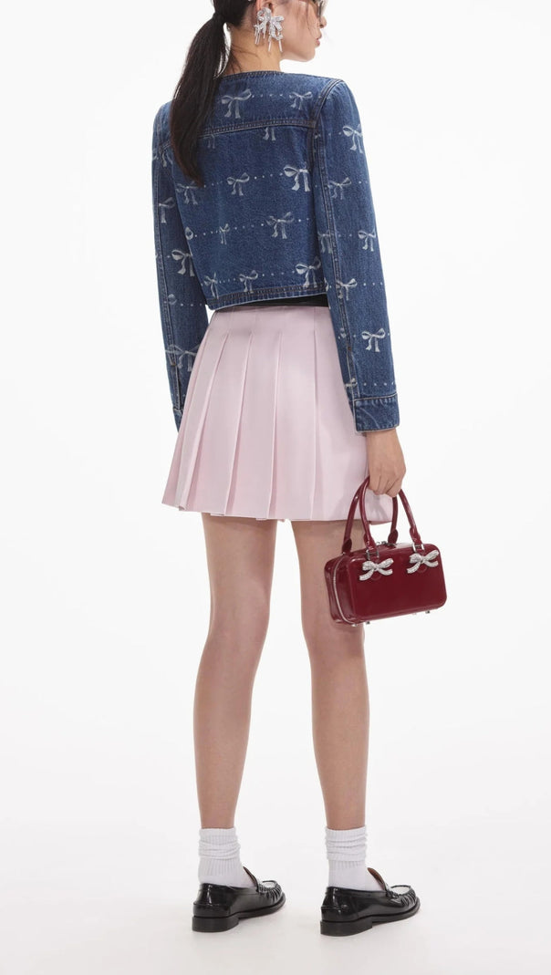 AIIZIE BOW PRINT DENIM JACKET - product image