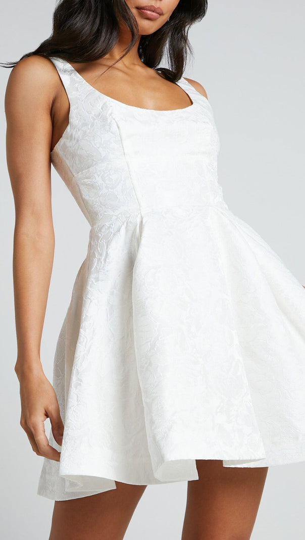 AIIZIE CORSET SCOOP NECK FIT AND FLARE DRESS - product image