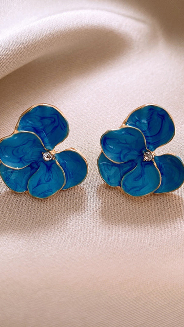 AIIZIE DERICK BLUE FLOWER EARRINGS - product image
