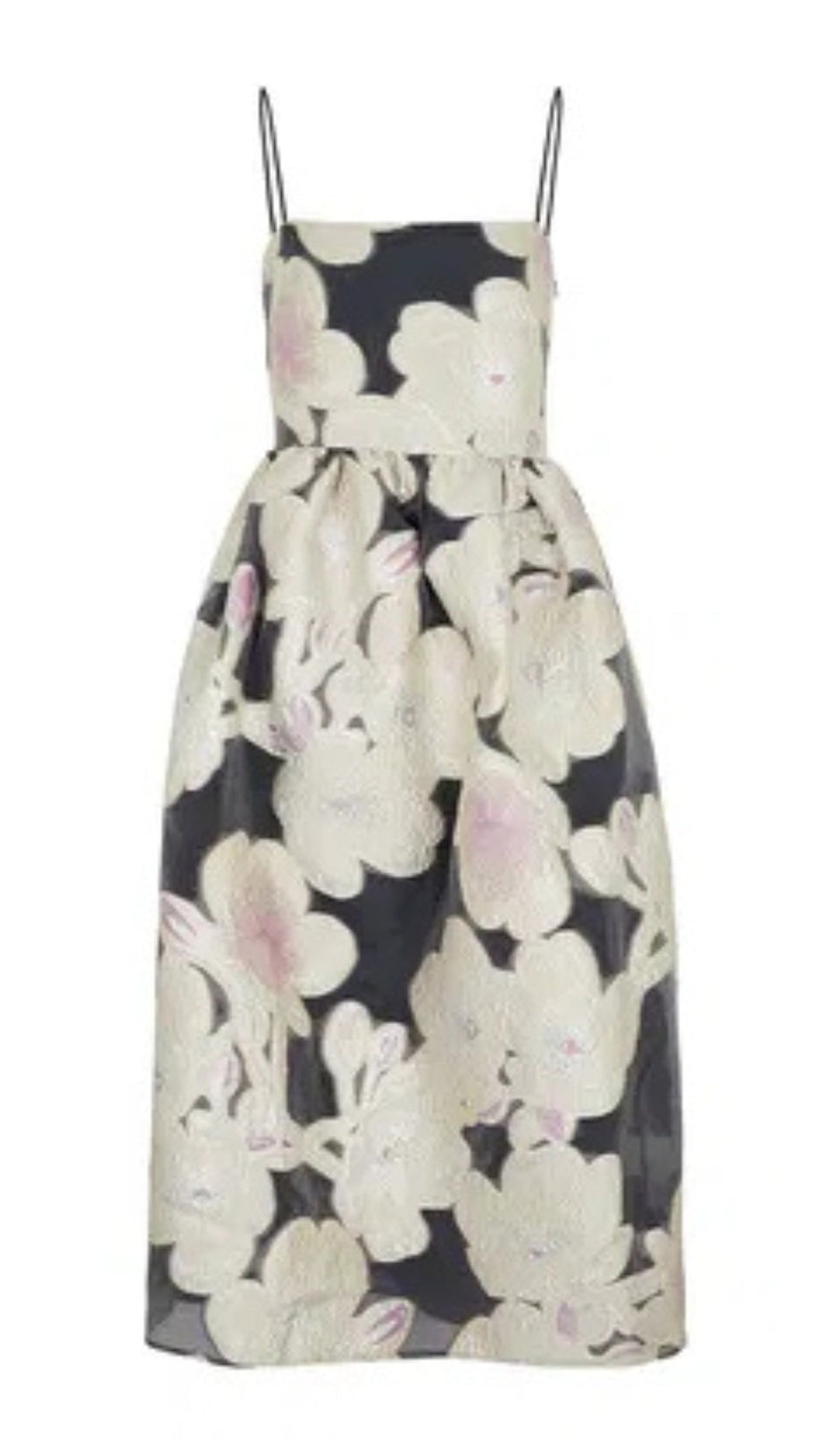 ANNY FLORAL-JACQUARD MIDI DRESS
