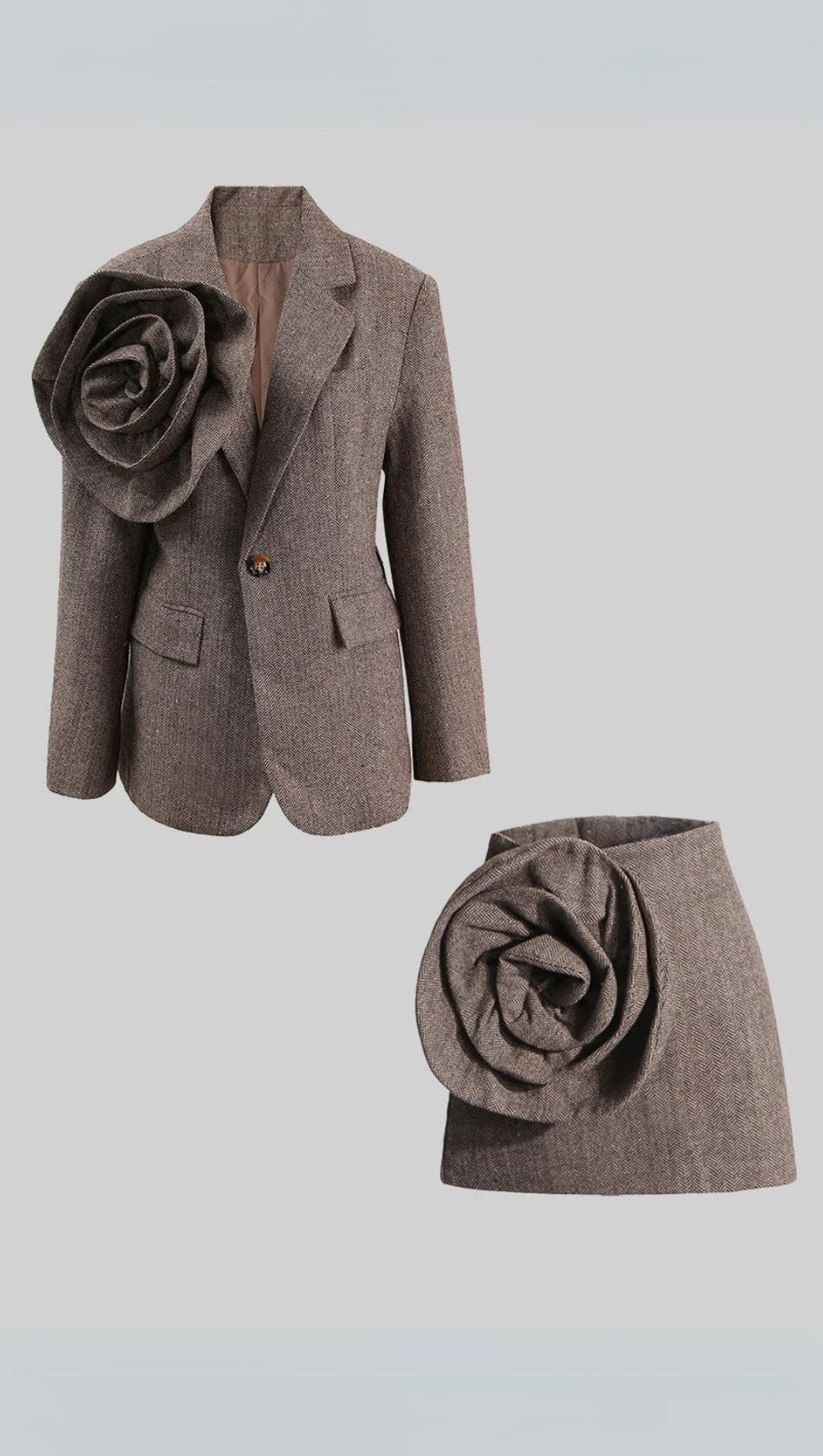 HERRINGBONE TWO PIECE FLOWER SET