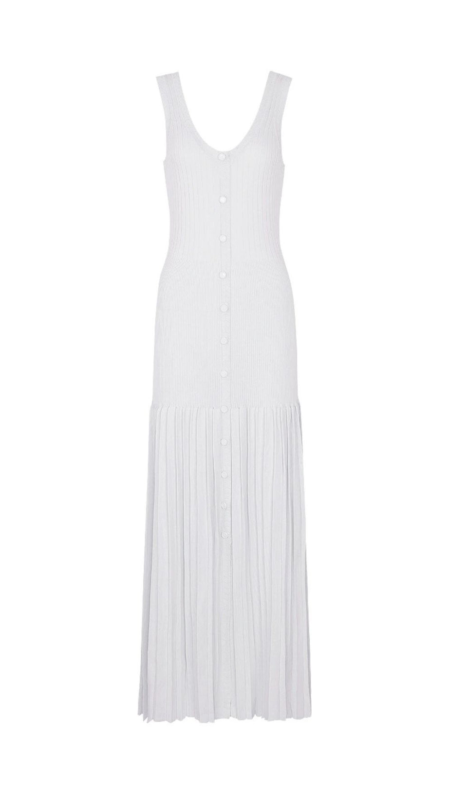 Jackie White Ribbed Knit Maxi Dress & Cardigan Set - Effortless 2-Piece Style