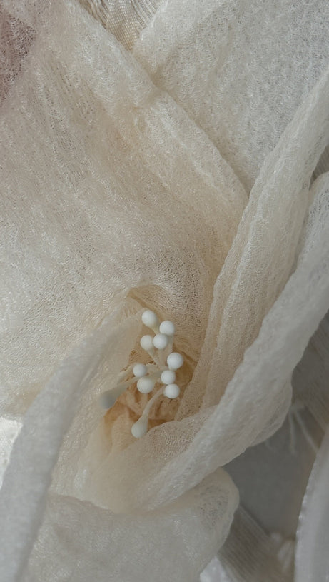 TRACY FLORAL APPLIQUE SLEEVELESS MIDI DRESS IN BEIGE