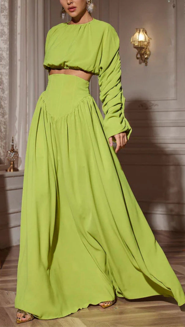 AIIZIE MOKGADI LONG SLEEVE RUCHED SKIRT SET - product image