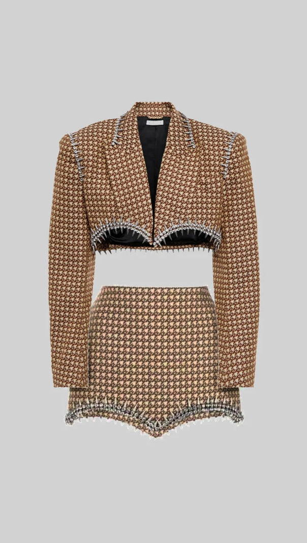 AIIZIE SILVER SPIKES ELEGANT TWO PIECE SET - product image