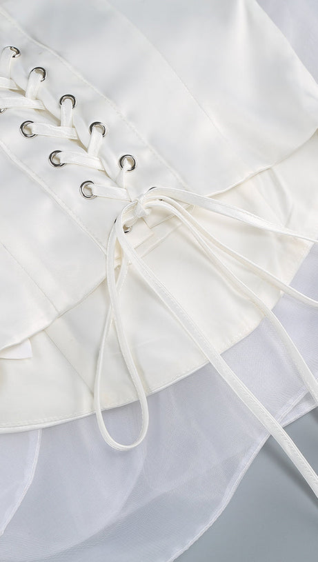 3D WHITE FLOWER ONE-SHOULDER MAXI DRESS IN BLACK