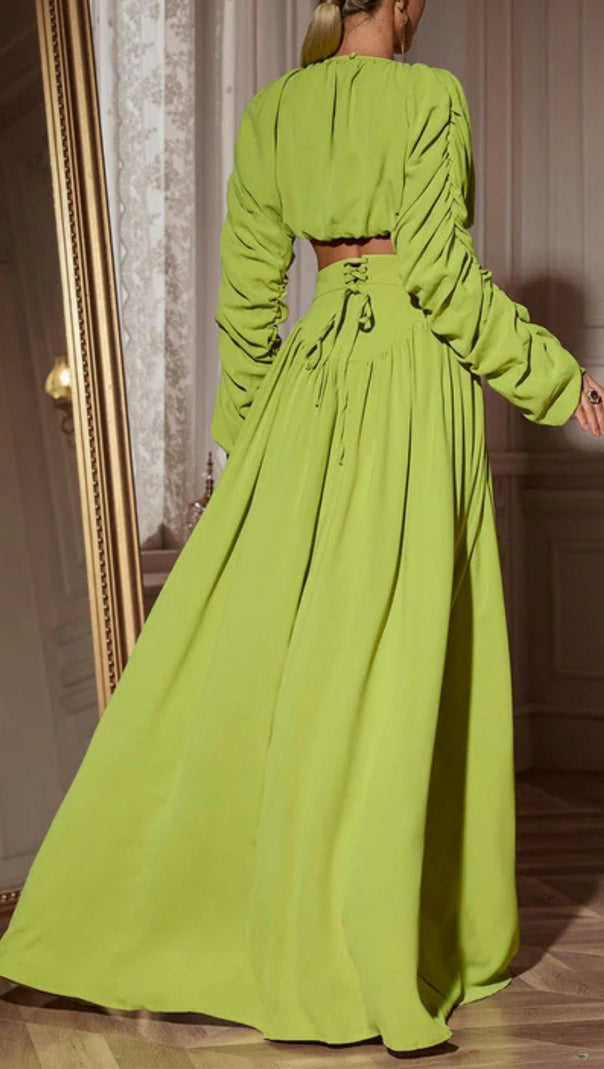 AIIZIE MOKGADI LONG SLEEVE RUCHED SKIRT SET - product image