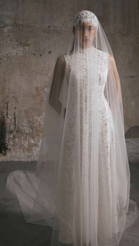 TINA EMBROIDERED LACE SLEEVELESS MAXI DRESS IN WHITE