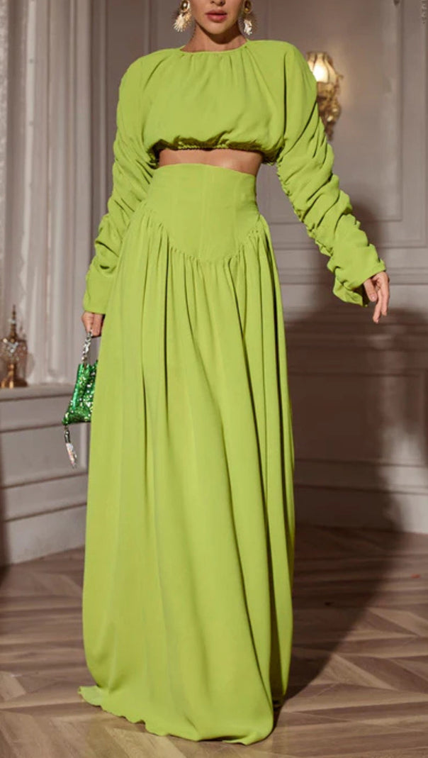 AIIZIE MOKGADI LONG SLEEVE RUCHED SKIRT SET - product image