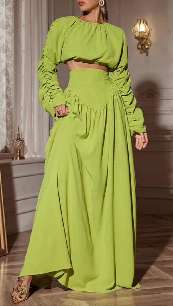 AIIZIE MOKGADI LONG SLEEVE RUCHED SKIRT SET - product image