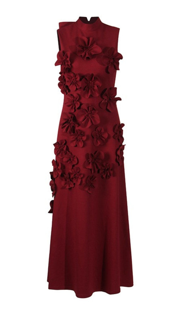 AIIZIE ANNONA PURPLE FLOWER EMBELLISHED MAXI DRESS - product image