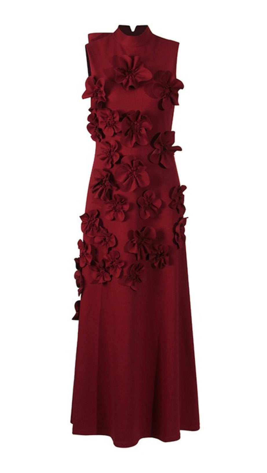 ANNONA PURPLE FLOWER EMBELLISHED MAXI DRESS