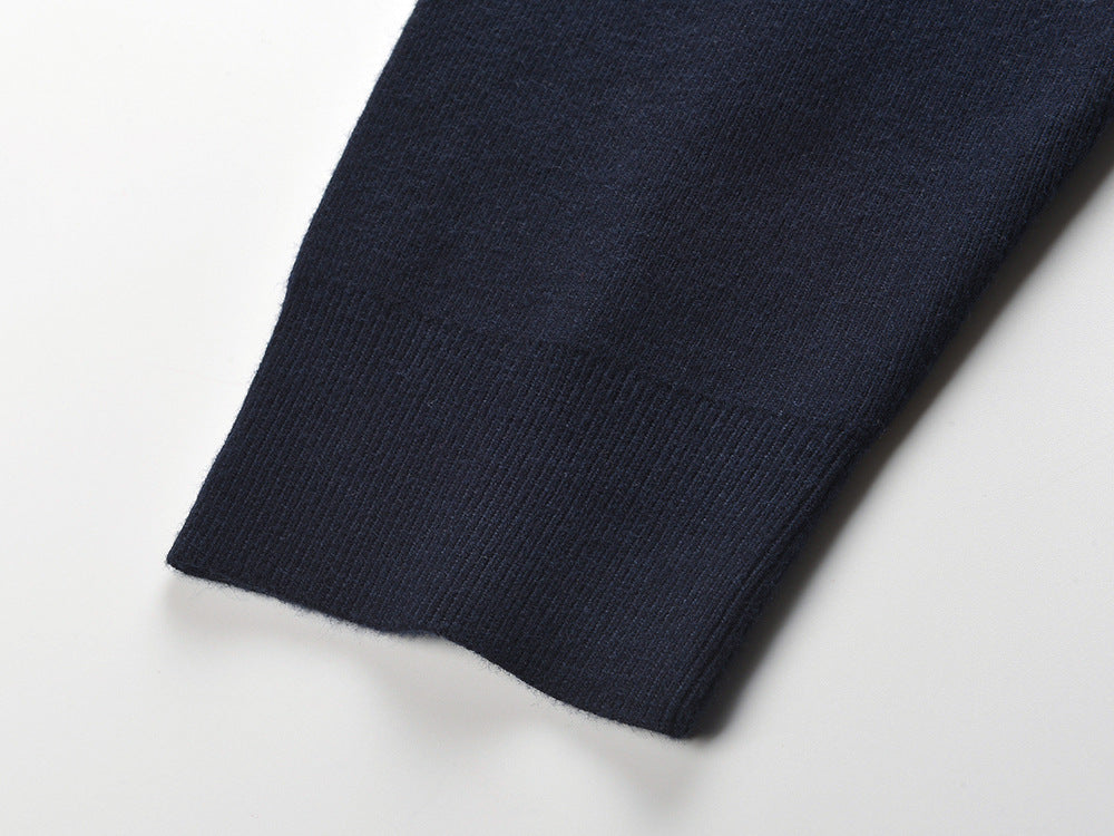 Effortless Chic Women's Denim V-Neck Pullover Sweater