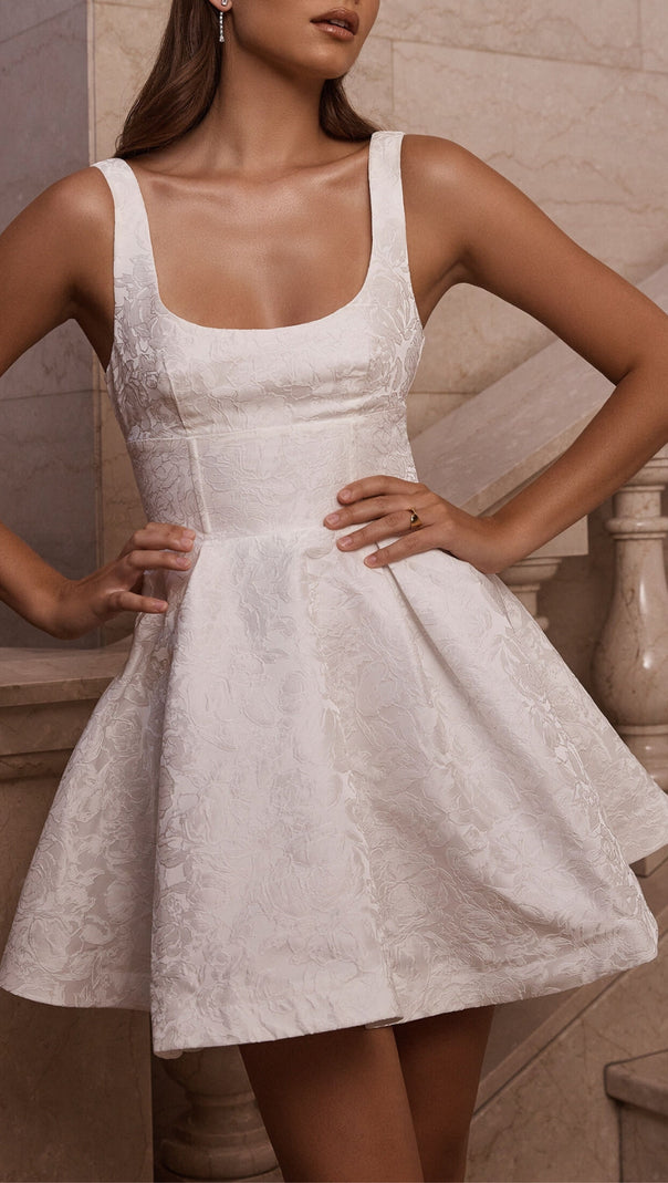 AIIZIE CORSET SCOOP NECK FIT AND FLARE DRESS - product image
