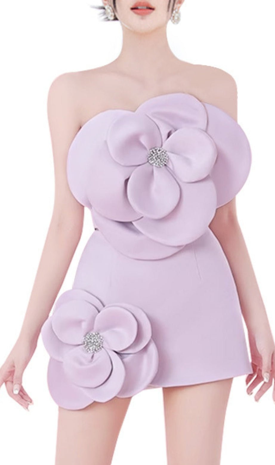 ABITO CORTO ELEGANTE A FIORI VIOLA