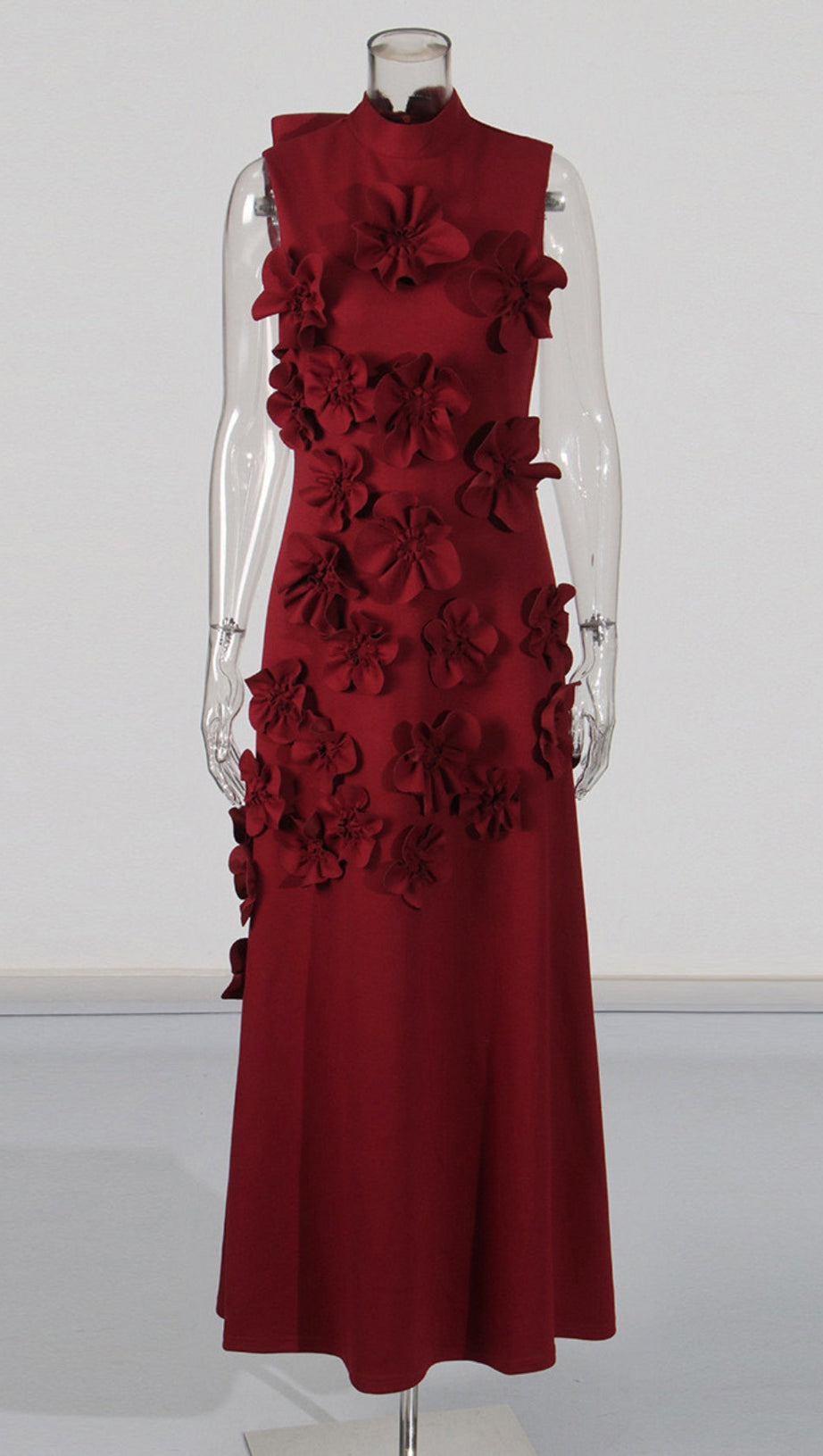 ANNONA PURPLE FLOWER EMBELLISHED MAXI DRESS