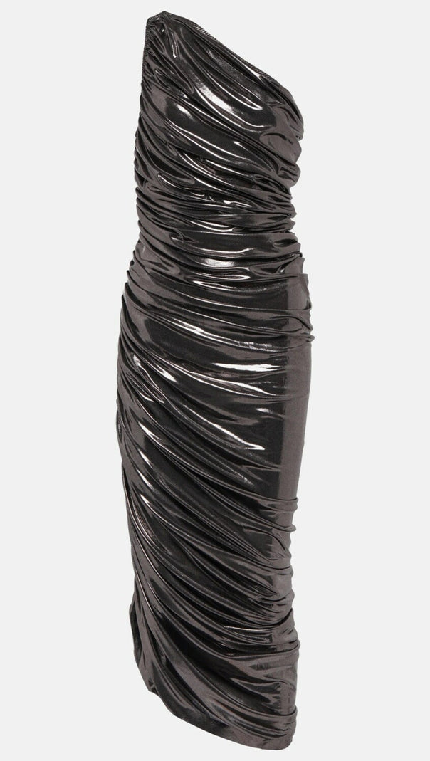 AIIZIE ONE-SHOULDER LAMÉ MIDI DRESS - product image