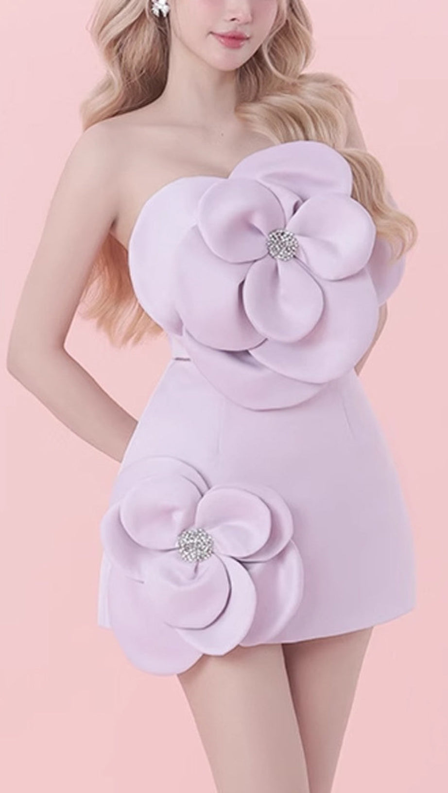 PURPLE ELEGANT FLOWER SUIT MINI DRESS