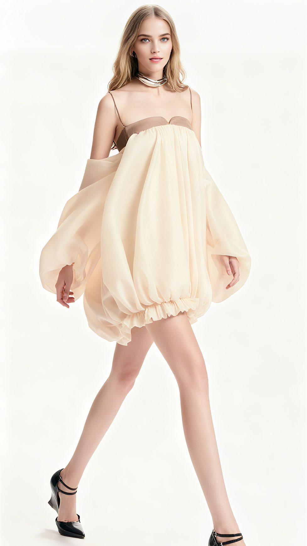 ATTICA OFF SHOULDER RUCHED PUFF MINI DRESS