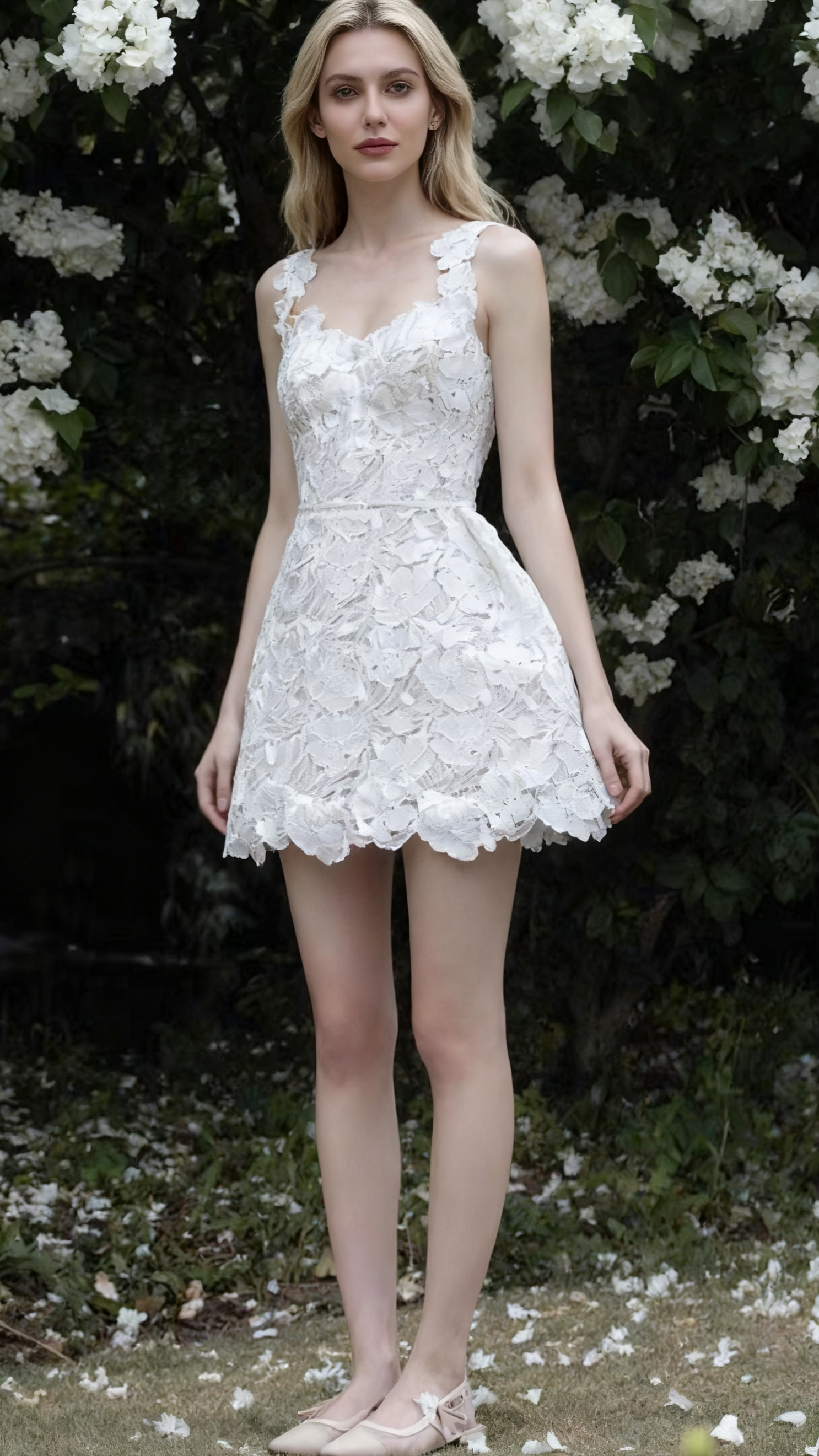 LACE STRAPLESS MINI DRESS IN WHITE