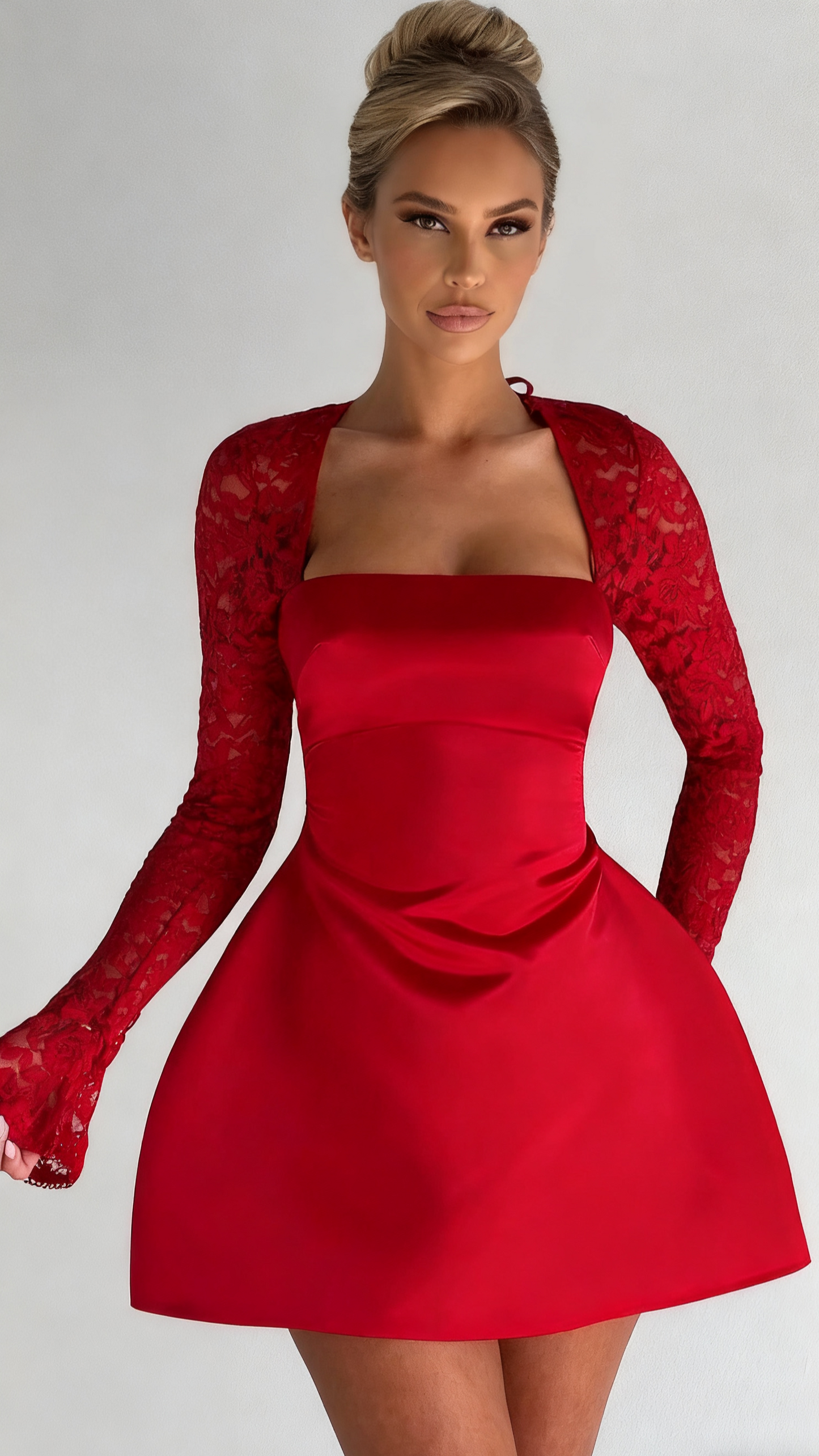 AIIZIE SADIE MINI DRESS - RED - product image