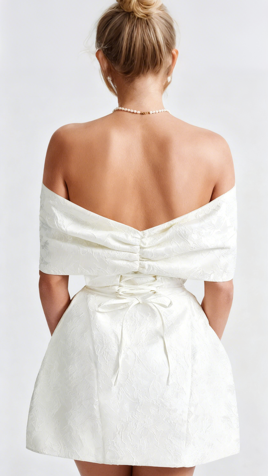 AIIZIE RAQUEL MINI DRESS - IVORY - product image