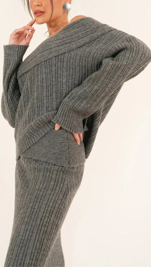 AIIZIE GEORGIA OFF-SHOULDER KNITTED SET - product image