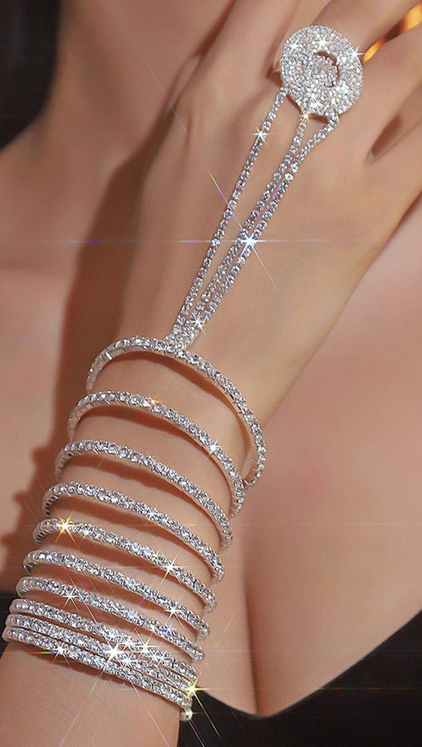 AIIZIE DEDRICK MULTI-LAYER RHINESTONE INTERFINGER BRACELET - product image
