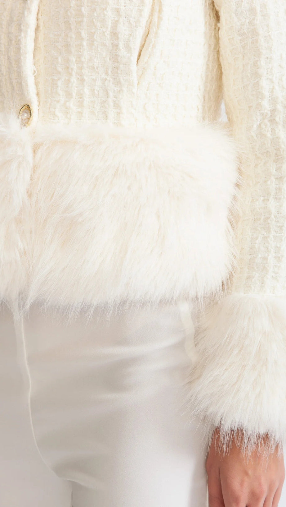 FAUX FUR COAT WITH WOOL BLEND