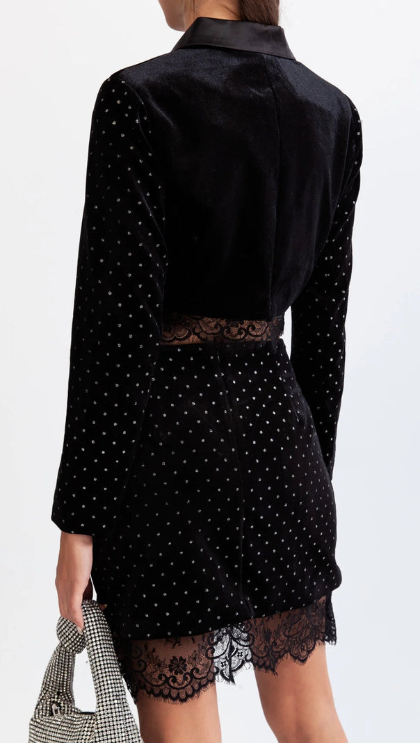 AIIZIE VELVET CO-ORD WITH LACE - product image