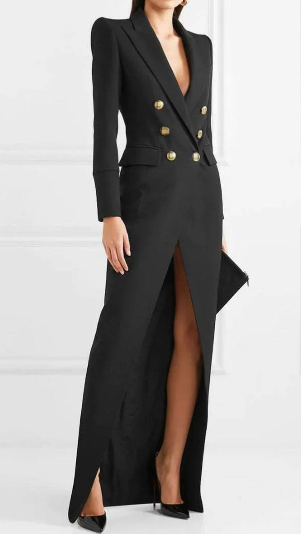 AIIZIE SIMONA TUXEDO MAXI BLAZER DRESS - product image