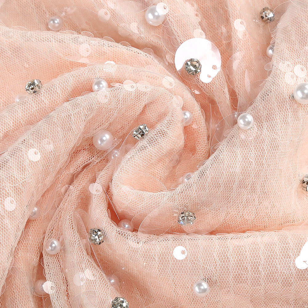 AIIZIE PEARL SEQUIN EMBROIDERED GOWN IN PINK - product image