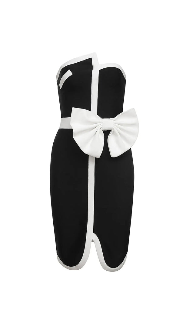 AIIZIE ELSIE CONTRAST STRAPLESS BANDAGE MINI DRESS - product image