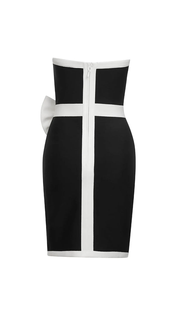 AIIZIE ELSIE CONTRAST STRAPLESS BANDAGE MINI DRESS - product image