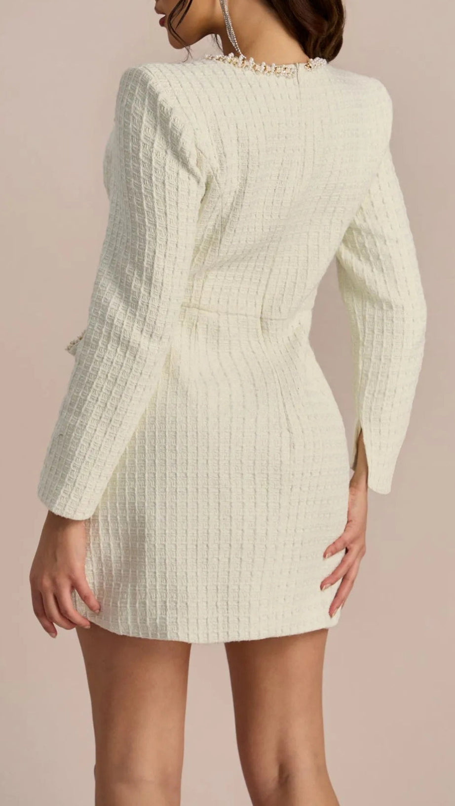 CAMILLA SQUARE NECK TWEED MINI DRESS