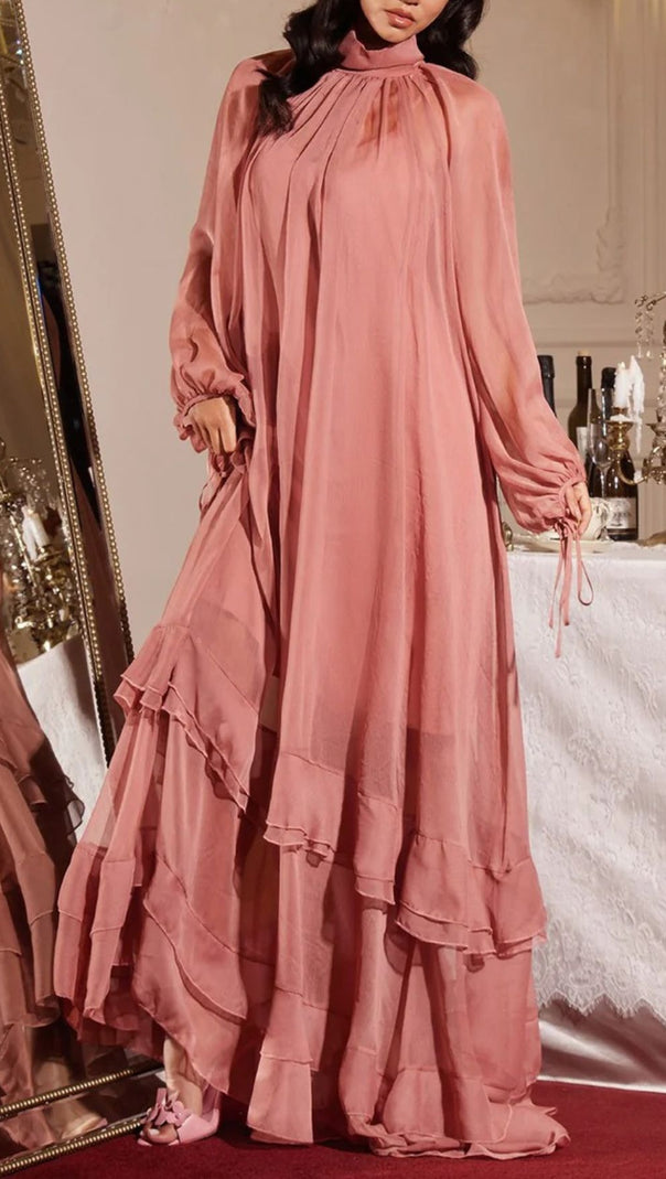 AIIZIE Jedrzej Romantic Ruffle Maxi Dress | Flowy Long Sleeve Gown for Women - product image